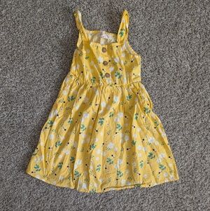 3/$20 Emma & Elsa Yellow Floral Bee Print Kids Dress 4t Cotton Spring Summer